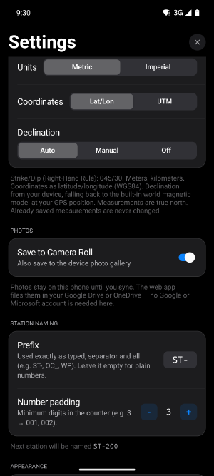 Figure 12.2: Compass and display settings.